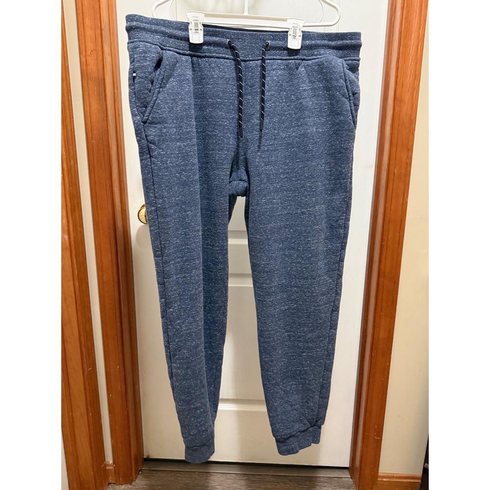 Edgar + Ash Mens Blue Marl Fleece Lined Joggers Sweatpants XL RN48711